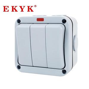 <span class=keywords><strong>Interrupteur</strong></span> tripolaire extérieur étanche IP66 EK43 en ABS 20A à montage en surface <span class=keywords><strong>avec</strong></span> voyant lumineux pour chantier de construction - Product Image 5