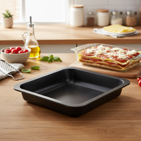 Cetakan Lasagna Stainless Steel Khusus untuk Memasak, Loyang Panggang Persegi Panjang 33X25cm untuk Penggunaan Dapur, Lapisan Teflon 33X25x5 Cm