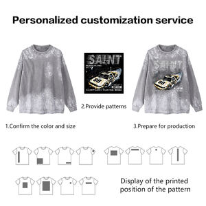 Maglietta Sportiva Estiva Hiphop con Collo Tondo, 100% Cotone Traspirante, Tessuto Lavorato a Maglia, Maniche Lunghe con <span class=keywords><strong>Design</strong></span> Disegnato a Mano - Product Image 3