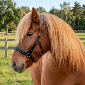 Brida de Cuero de Primera Calidad para Caballo, Estilo Inglés, con Decoración de Cristales Azules, Duradera y Elegante - Product Image 3