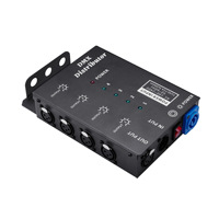 Répartiteur de signal DMX 4 voies, amplificateur de signal d'éclairage de scène opto-isolé, barre pour performance de mariage, alliage de zinc, indice de protection IP65