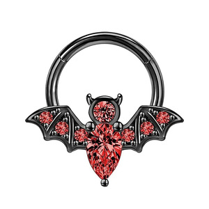 Anneau de nez en acier inoxydable avec incrustation de zircon, bijoux de piercing corporel en forme d'animal, cadeau unisexe - Product Image 3