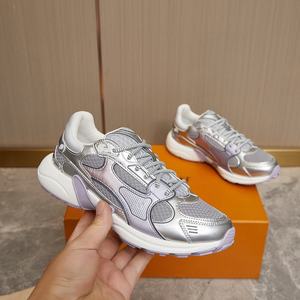 Chaussures de sport décontractées de luxe pour hommes et femmes, respirantes, à lacets, à bout fermé, en maille, style classique pour la marche - Product Image 2