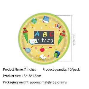 Artículos de Fiesta Personalizados con Temática de Regreso a Clases, Decoración para Crear Ambiente, Vasos Desechables, Platos de Papel, Juegos de Servilletas - Product Image 3
