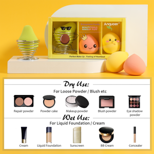 BS-MALL 3 pièces belle forme <span class=keywords><strong>de</strong></span> fruits Super doux sans Latex éponge maquillage mélangeur double usage propagation et mélange <span class=keywords><strong>fond</strong></span> <span class=keywords><strong>de</strong></span> <span class=keywords><strong>teint</strong></span> - Product Image 3