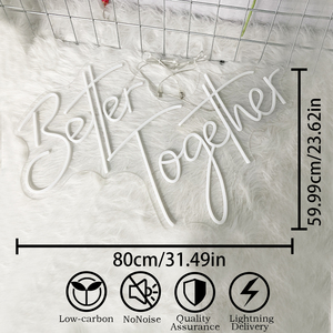 Letreros <span class=keywords><strong>de</strong></span> Neón LED 'Mejor Juntos', Decoración <span class=keywords><strong>de</strong></span> Boda para el Hogar y Centros Comerciales, Iluminación Romántica con Declaraciones <span class=keywords><strong>de</strong></span> Amor <span class=keywords><strong>de</strong></span> Parejas - Product Image 4