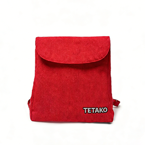 Zaini da <span class=keywords><strong>donna</strong></span> alla moda in velluto a coste <span class=keywords><strong>rosso</strong></span>, stile coreano, personalizzabili, impermeabili, di grande capacità, casual, per viaggi e laptop - Product Image 1