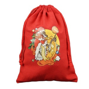 Red Medium Canvas Cotton Drawstring <b>Bag</b> Custom Logo <b>Heat</b> Transfer Eco-Friendly Foldable Fruit <b>Bag</b> Yoga Class Cotton <b>Bag</b> - Product Image 1