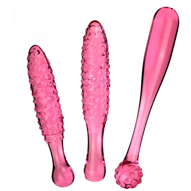Wholesale Corn Shaped Glass Crystal Penis Erotic Products Thrusting Dildo Fun Dildos Sex Toy Glass Dildos for Women