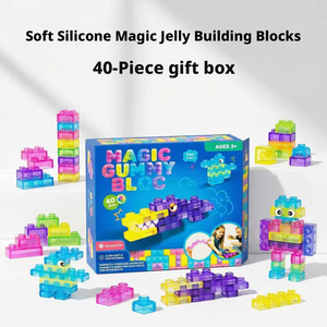 Blocchi di Costruzione in Plastica Magici, 40 Pezzi Grandi, Giocattoli Puzzle Fantascientifici Creativi per Bambini - Product Image 1