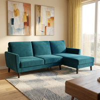 Canapé d'angle moderne en forme de L, style nordique, pliable, en velours bleu, 3 places, sectionnel, pour salon, hôtel, G-STAR