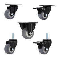 Roulettes pivotantes rigides pour meubles légers de petite taille, 3 pouces, 1,5 pouce, 2 pouces, 2,5 pouces, roulettes en TPR