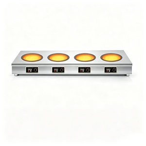 Placa de Cocina Eléctrica Comercial de Cerámica de Alta Resistencia con 4 Zonas de Cocción Horizontales, 3500W por Quemador, Estufa Infrarroja para Tienda de Malatang, H - Product Image 2