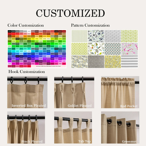 Cortinas de ventana personalizadas de poliéster 100%, cortinas de lujo personalizadas onduladas para el hogar - Product Image 5