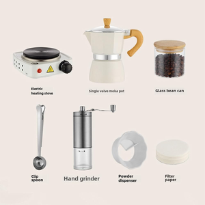 7pcs Portable Espresso Coffee Maker Set Stove Kettle Barista Tools MOKA Pot Coffee Maker Premium Gift <b>Box</b> with Grinder - Product Image 2