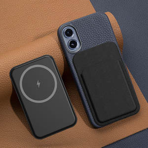 Paquete de <span class=keywords><strong>batería</strong></span> Mag, billetera segura, Banco de energía, <span class=keywords><strong>carga</strong></span> rápida, cuero PU, Banco de energía inalámbrico magnético con Soporte para tarjeta de teléfono para iPhone - Product Image 6