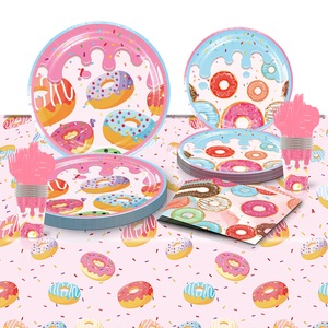 Donuts Cena Platos Suministros para fiestas Vajilla Servilletas Donut Mantel Donut Grow Up Fiesta de cumpleaños Baby Shower Decoraciones - Product Image 1