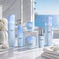 Bouteilles et pots d'emballage pour soins de la peau en verre polygonal facetté, impression personnalisée, plusieurs couleurs, 30g 50g 30ml 40ml 100ml 120ml