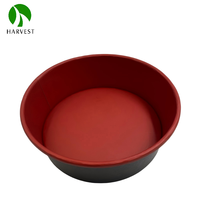 KR 183 Ronde Schaal Serie - Mat Zwart met Bordeauxrood Binnenkant Wegwerp Salade Verpakkingsdoos