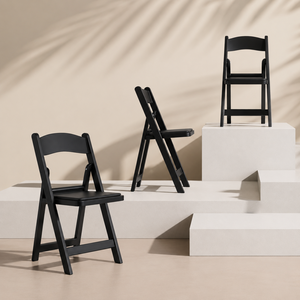 Resin Folding <b>Chair</b> Black Modern Outdoor <b>Garden</b> Villa Park <b>Chair</b> Comfortable <b>Stackable</b> Lightweight Portable - Product Image 1