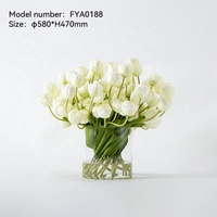 Ensemble de fleurs artificielles en forme de tulipes blanches, design personnalisé, commande en gros, pour projet d'achat en gros pour hôtels