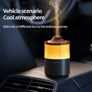 Mini humidificateurs de bureau colorés avec arôme de montagne, humidificateur portable de 200 ml, simulation de flamme pour voiture - Product Image 2