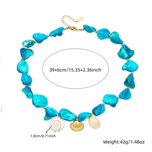 Conch Shell Pearl Jewelry <b>Set</b> Women's Beach Vacation Zinc Alloy Necklace Earrings <b>Bracelet</b> Marine Life Star Pattern Summer Style - Product Image 5