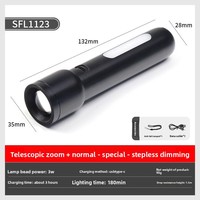 Lampe torche LED haute luminosité SFL1123 en ABS, rechargeable par USB, autonomie ultra-longue, indice de protection IP20 pour la survie en extérieur