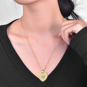 Collar de Acero Inoxidable con Forma de Corazón para Mejores Amigos, Juego de Collares para Parejas, Candado de <span class=keywords><strong>Amor</strong></span> con Circonita Blanca, Grabado Láser con Nombre, Día de San Valentín - Product Image 1