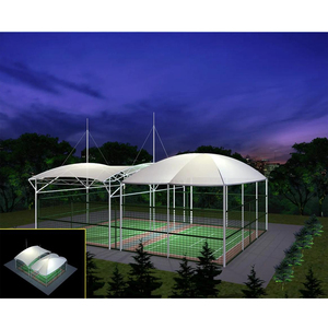 Toiture de stade en structure métallique, structure tendue pour couverture de terrain de basketball, toiture sportive tendue, toiture intérieure pour terrain de padel - Product Image 3