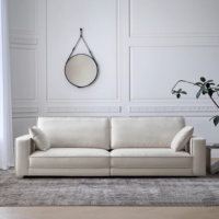 Zayshine Canapé modulaire de salon en velours blanc de luxe moderne italien 2 3 places Villa Appartement Hôtel Bureau Canapé de loisirs