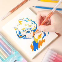 Ensemble de stylos aquarelles à paillettes colorées pour enfants, 1,0 mm, pour le graffiti, l'accentuation et l'utilisation journalistique