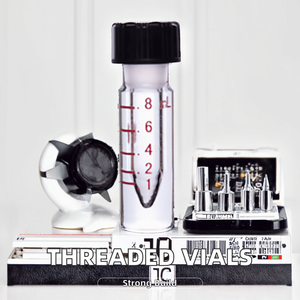 Flacons en verre filetés de 1 ml, 3 ml, 5 ml, 8 ml, à fond conique non poreux, avec joints PTFE standard et couvercles filetés non poreux à parois épaisses - Product Image 2
