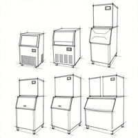 Machine à glaçons en cubes commerciale de 25 kg, best-seller, en acier inoxydable, pour bar et restaurant, 110V/220V/240V