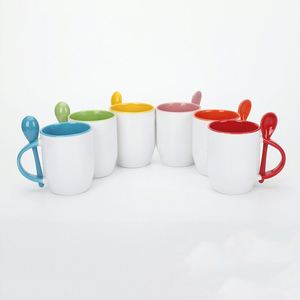 Mug en céramique et porcelaine personnalisable par sublimation, avec cuillère, pour publicité, cadeau d'entreprise, écologique, sûr pour le contact alimentaire, moderne - Product Image 2