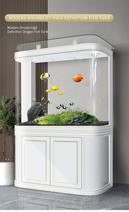 Stilvolles <span class=keywords><strong>Aquarium</strong></span> mit Doppelrundung an den Ecken, Umweltfreundliches Glas-<span class=keywords><strong>Aquarium</strong></span> für Zuhause, Büro und Wohnzimmer, Bodenständer für Salzwasser- und Süßwasser-Pflanzenbecken - Product Image 5