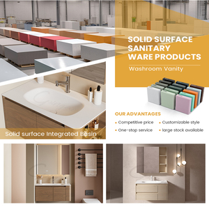 Superficie solida piano posteriore quadrato sotto il bancone lavabo da incasso lavabo da <span class=keywords><strong>bagno</strong></span> - Product Image 6