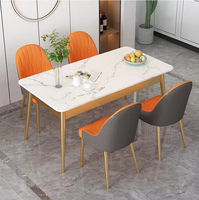 Ensemble de table à manger de style moderne et simple, produit en marbre, pour la salle à manger, chaise de luxe