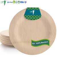 Assiettes jetables en bambou pour barbecue, biodégradables et sans BPA, pour mariages, faible MOQ, vente en gros