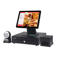 Sistema POS con Pantalla Táctil Completo de 15 Pulgadas, Todo en Uno, Caja Registradora de Escritorio con Cajón para Efectivo para Supermercado, Venta al Por Mayor