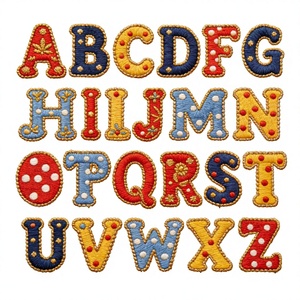 Patchs en chenille brodés personnalisés et écologiques pour vêtements, thermocollants, en PU, avec décoration en dentelle - Product Image 3