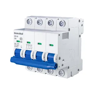 GuardWell AC Miniature Circuit Breaker 230V 400V 16A 32A 63A 4P MCB with Short-circuit Protection for Electrical System