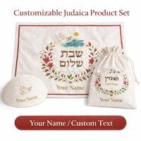 Pochette personnalisée pour Tefillin, Housse de Challah, Pochette brodée pour le Shabbat et Pessa'h, Kippot juives, Kippa de prière zippée en fausse fourrure