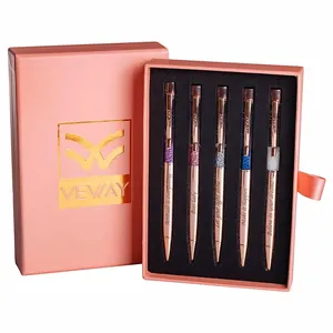 Stylos de luxe pour femmes-ensemble de stylos de luxe avec 5 jolis stylos fantaisie rechargeables ensemble cadeau