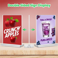 Support de menu double face en acrylique transparent en forme de T pour table, idéal pour restaurant, mariage, bureau, hôtel - Vente directe usine