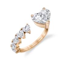 Bague d'éternité en argent sterling Gemnel avec cœur en moissanite classique, en vermeil doré de luxe de 925 microns, 0.5
