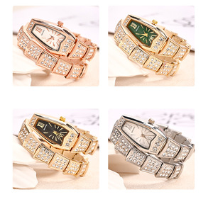 Reloj de Pulsera de Lujo con Diseño de Serpiente para Mujer, Estilo Hip Hop, Dorado, de Cuarzo, con Logotipo Personalizado, Venta al Por Mayor - Product Image 4