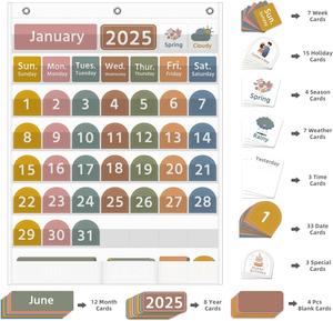 Calendario mensual de bolsillo imprescindible para el aula, tabla educativa para niños, para el aprendizaje en casa y en el aula. - Product Image 5