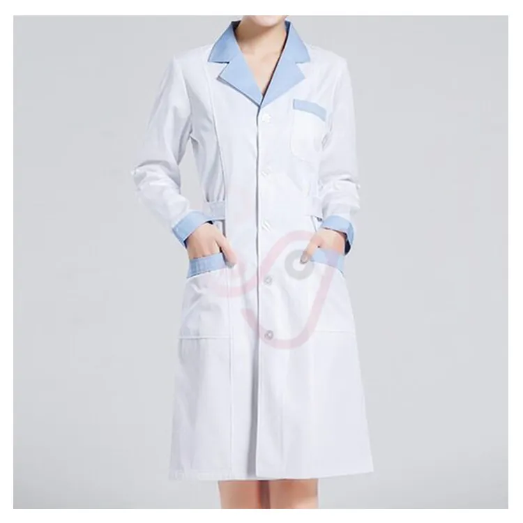 Doktor laboratuvar önlüğü hastane üniforması tıbbi sıcak hemşire kostümleri beyaz unisex laboratuvar önlüğü