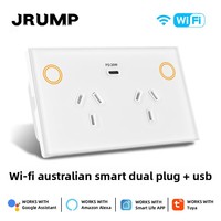 Prise murale intelligente Tuya WiFi Zigbee en laiton, 2 prises USBC, charge rapide PD20W, contrôle vocal Alexa, moniteur de puissance, norme australienne